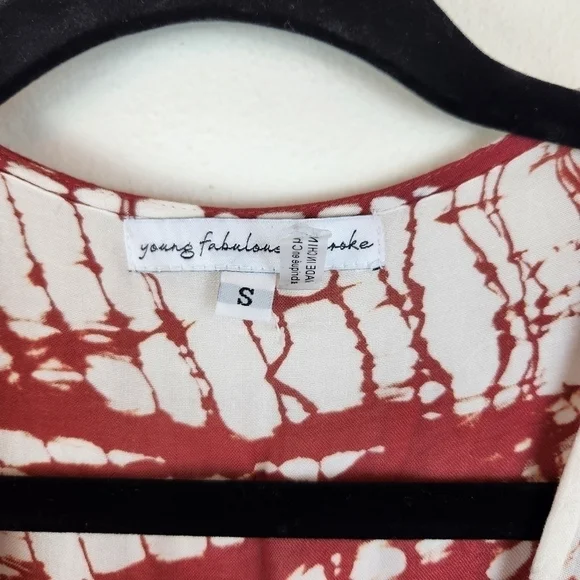 Young Fabulous broke Isla tie dye maxi dress-high low-Burgundy Rose Size S NWT - Picture 6 of 9